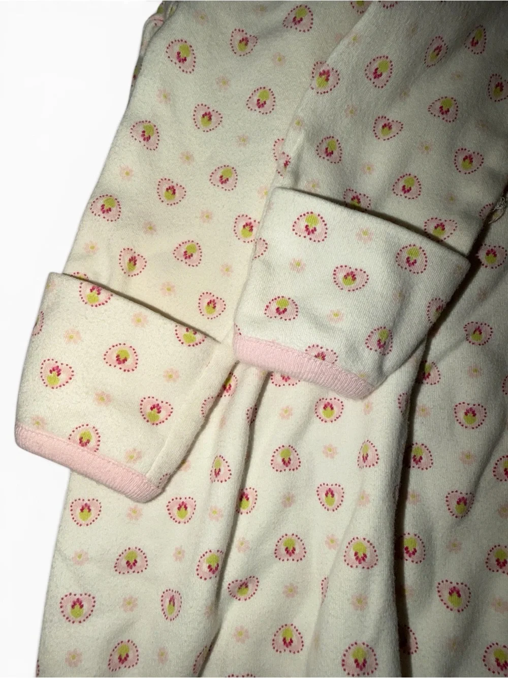 Vintage Vitamins Baby Butterfly Sleep Gown 0-6M Pink Embroidered Fold Mitts